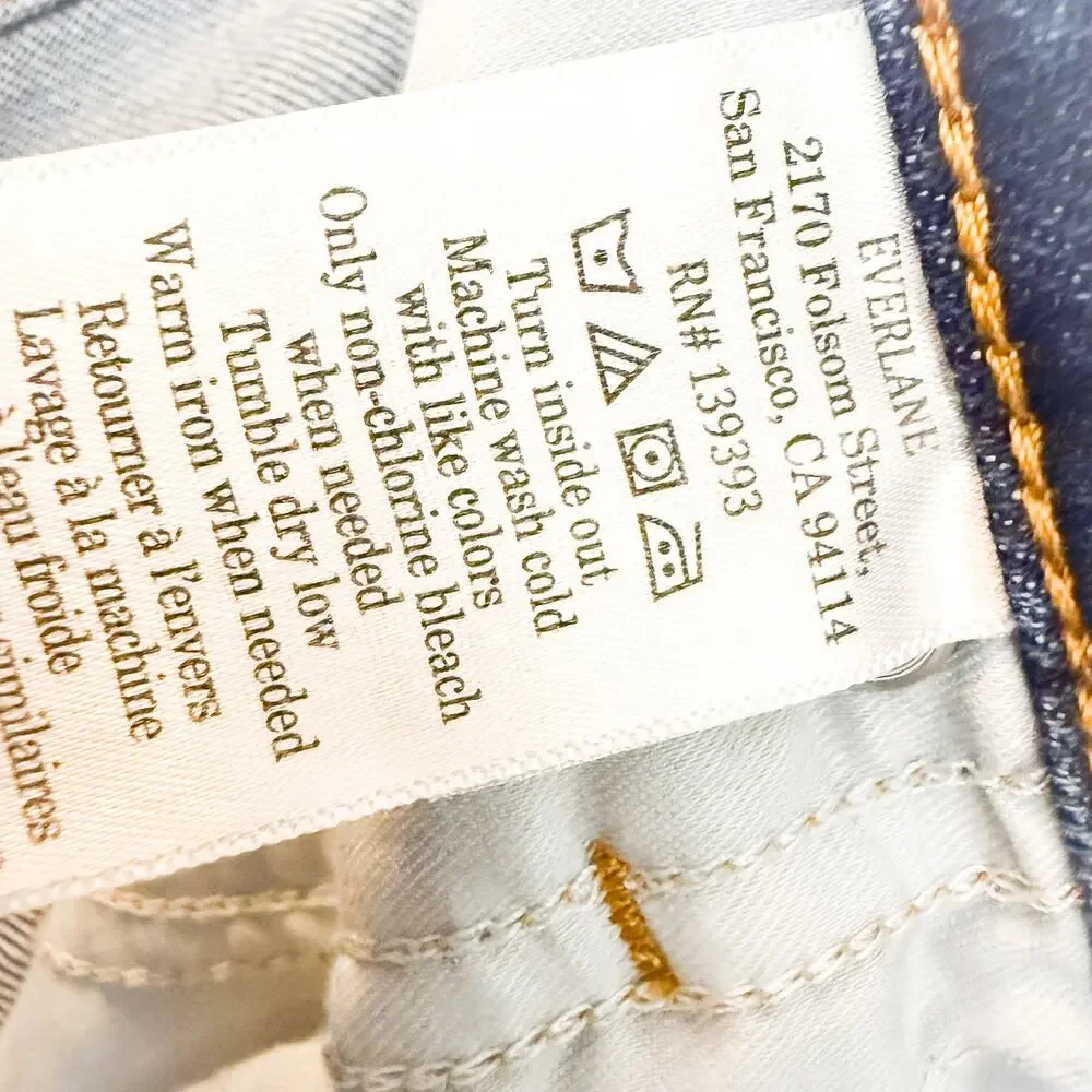 Everlane The Original Cheeky Jean Zip Fly Straight Leg Denim Size 32 Short - Picture 7 of 9